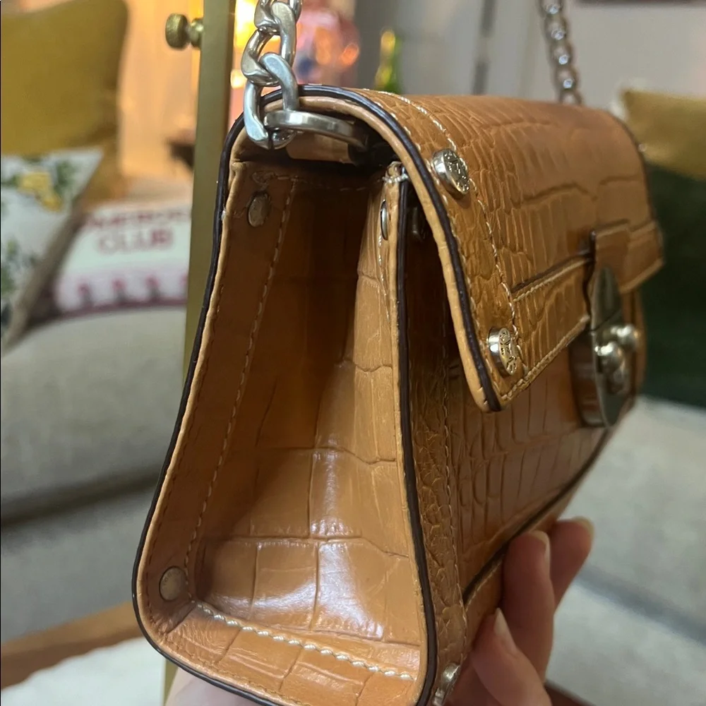 Michael Kors Tan Crocodile-Embossed Clutch‎